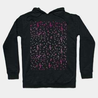 Pink Gradient Music Notes Hoodie